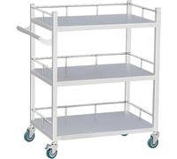 Carro Medico 2 Capas Acero Inoxidable Carro Rodante Para Estética Laboratorio Médico Clínica Hospital Carga Máxima 150kg (Color : A, Size : 80x48x86cm)
