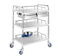 Carro Médico Carro De Tratamiento Acero Inoxidable Mesa De Instrumental, Estantes De Almacenamiento Multifuncionales De Acero Inoxidable, Para Salones De Belleza, Spa, Hospitales ( Color : 3 layer-2 d