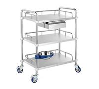Carro Médico Carro De Tratamiento Acero Inoxidable Mesa De Instrumental, Estantes De Almacenamiento Multifuncionales De Acero Inoxidable, Para Salones De Belleza, Spa, Hospitales ( Color : 3 layer-1 d