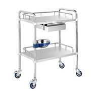 Carro Médico Carro De Tratamiento Acero Inoxidable Mesa De Instrumental, Estantes De Almacenamiento Multifuncionales De Acero Inoxidable, Para Salones De Belleza, Spa, Hospitales ( Color : 2 layer-1 d