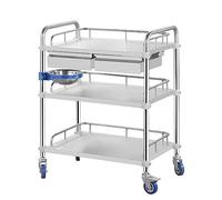 Carro Médico De Laboratorio De 2/3 Capas, Carro De Acero Inoxidable Con 2 Cajones, Carrito De Utilidad De Belleza Rodante, Equipo De Carro For Laboratorio, Hospital, Clínicas, Salones De Belleza ( Col