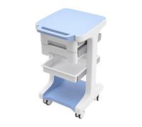 Carro médico portátil con 2 cajones, carrito de laboratorio, carrito de belleza, carrito de belleza, 50 kg de capacidad de carga, carrito de servicio médico para laboratorio, clínica, hospital, salón