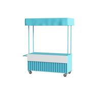 Carro Móvil Con Ruedas Para Vendedores Ambulantes, Camión Comercial Móvil Para Comida, Resistente Al Agua Y Al Sol, Ideal Para Ventas Y Exposiciones Al Aire Libre(Blue,160cm/62.9in)