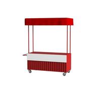 Carro Móvil Con Ruedas Para Vendedores Ambulantes, Camión Comercial Móvil Para Comida, Resistente Al Agua Y Al Sol, Ideal Para Ventas Y Exposiciones Al Aire Libre(Red,130cm/51.2in)