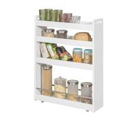 Carro multiuso con ruedas,carrito,4 bandejas,l60 x p18 x h82 cm blanco nsr01-w sobuy