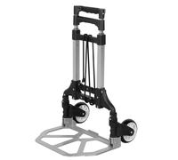 Carro Multiusos Plegable Extensible de Aluminio, 40x40x63/100 Cm, Negro