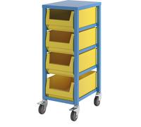 Carro para hacer lotes eurokraft pro, azul luminoso RAL 5012, altura 1050 mm