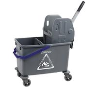 Carro para limpieza en húmedo Sprintus, 1 cubo rodante de 35 l, con pared separadora modular