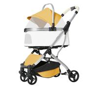 Carro Para Perros Cochecito Plegable Para Mascotas Para Perros Pequeños Y Medianos, Cochecito Para Perros Con Transportador Desmontable, Cochecito Para Mascotas Para Viajes Carritos Para Perros(Yellow