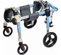 Carro para perros discapacitados Cómoda silla de ruedas para perros: 2/4 ruedas ajustables, soporte completo que protege la recuperación de los aparatos ortopédicos para las piernas de las mascotas