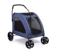 Carro para perros grande con capacidad de 121 libras para un perro grande o mediano, cochecito para mascotas para varios perros/gatos, la mascota puede entrar y salir fácilmente para viajar