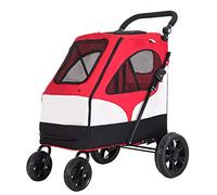 Carro para perros o cochecito de equipo Roadster para mascotas para uno o varios perros/gatos Espacio de almacenamiento y entrada sin cremallera La mascota puede entrar y salir fácilmente
