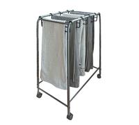 Carro Perchero para Pantalones Resistente con Ruedas: Tres Niveles para Colgar Jeans, Bufandas, Toallas y Ropa: diseño Que Ahorra Espacio, Espacios pequeños (Incluye 10 Perchas