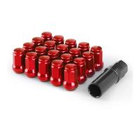 Carro Pernos Rueda Compatible Con Mitsubishi Para Lancer Para Cargo 2008-2019 Tuercas De Bloqueo De Rayos De Rueda Heptagonales De Hierro Longitud 32MM Tuerca De Extremo Cerrado(Red)