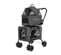 Carro Perro Para La Compra Cochecito Doble Para Mascotas Con 2 Bolsas De Transporte Desmontables, 4 Ruedas Bloqueables, Cochecito Plegable Para Perros Y Gatos Pequeños Y Medianos Carrito Para Perros P