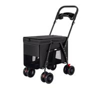 Carro Perro Para La Compra Cochecito Plegable Para Mascotas Con 4 Ruedas, Cochecito Portátil Para Perros Con Portavasos, Cochecito Para Gatos Para Perros Medianos Y Grandes Carrito Para Perros Para Ma