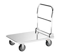 Carro Plano Carro de Plataforma Plegable Industrial Acero Inoxidable for almacén, Equipaje y mudanzas
