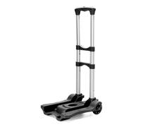 Carro plano resistente de 40 kg, carrito de mano plegable para viajes y compras, transportador de equipaje portátil, carretilla de rueda duradera para uso doméstico (negro)