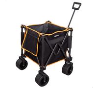 Carro Playa Aktive Plegable Estructura de Acero Ruedas 360º Desmontables 80 Kg, Negro