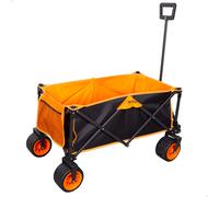 Carro Playa Plegable Aktive Ruedas 360º con Frenos Capacidad 100 Kg, 34x26,5x74,5 Cm, Azul