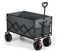 Carro Plegable 4 Ruedas Reforzadas 2 Giratorias para Exterior y Jardín
