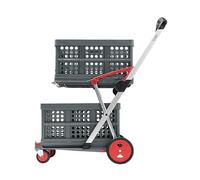 Carro Plegable CLAX® | Carro de Transporte | Carro de la Compra | Incluye 2 Cajas Plegables | Rojo