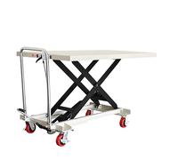 Carro plegable con plataforma de elevación hidráulica portátil para almacén, taller y garaje, ideal para manipulación de materiales y transporte de equipos