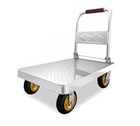 Carro plegable con plataforma, para cargas pesadas, carro de acero, carretillas manuales pesadas de la plataforma industrial con ruedas giratorias a 360°, almacén garaje, carga 500 kg