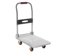 Carro plegable con plataforma, para cargas pesadas, carro de acero, carretillas manuales pesadas de plataforma industrial con ruedas giratorias a 360°, almacén garaje, carga 100 kg
