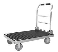 Carro plegable de mano con ruedas, placa de acero grueso y revestimiento de goma antideslizante, ideal para logística y garajes