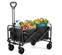 Carro Plegable Todoterreno para Playa Jardín Camping Compras Carrito de Transporte Multiusos Mango Telescópico Ajustable Tela Resistente e Impermeable Estructura metálica Carretilla Carga Máx 100KG
