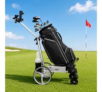 Carro Portabolsas De Golf, Manillar Ajustable 11-42 in, Carro Plegable