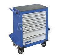 Carro Portaherramientas 7 Cajones Antivuelco Fervi C960/F7 Porta Papel + Bandeja