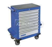 Carro Portaherramientas 8 Cajones Antivuelco Fervi C960/F8 Porta Papel + Bandeja