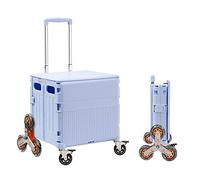 Carro portaherramientas Ruedas Plegable Subir escaleras utilitario Caja de Almacenamiento vehículos Barra tracción Ajustable (Color: Verde Tamaño: Grande) (B