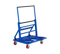 MSW Carro Portaplacas para hasta 600 kg Plegable Acero y Goma Carro porta placas de almacén Carrito portaplacas Carro de transporte Carrito porta placas