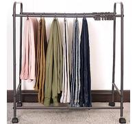 Carro portátil con Ruedas para Pantalones de Acero - Armario Independiente con Ruedas y Perchas - Carro de Almacenamiento para Armario fácil de Montar