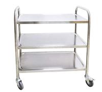 Carro portátil multifunción para servir, carro de mano de 3 niveles con asas laterales, resistente a altas temperaturas, fácil de mover, perfecto para restaurantes y cocinas, disponible en 3 tamaños