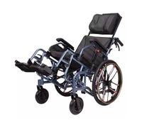 Carro reclinable Silla de ruedas liviana Silla reclinable completa plegable con respaldo alto, con reposacabezas y cojín extraíbles, con capacidad para 330 libras.