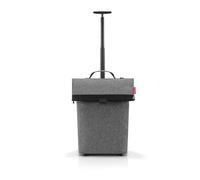 reisenthel Trolley M - Carrito de Dos Ruedas portátil para irte de Compras, con Cremallera y Mucho Espacio para almacenar, Hecho de Tela Repelente al Agua, en Plata Twist Silver