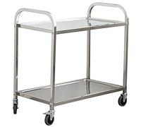 Carro rodante de acero inoxidable para uso general, carrito de servicio, carrito de transporte, carrito de cocina con estantes para uso general, con ruedas de bloqueo, para hotel, restaurante y hogar,