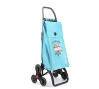 Carro Rolser Akanto Mr.Wonderful 6 Ruedas Sube Escaleras Plegable Celeste - Extra Large Smile