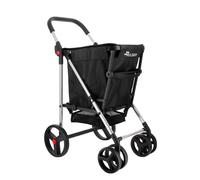 Carro Rolser Basket MF 4 Ruedas Grandes 2 Giratorias Plegable Negro