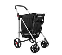 Carro Rolser Basket MF 4 Ruedas Grandes 2 Giratorias Plegable - Negro
