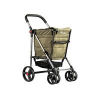 Carro Rolser Basket Polar 4 Ruedas Grandes 2 Giratorias Plegable - Kaki