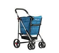 Carro Rolser Basket Polar 4 Ruedas Grandes 2 Giratorias Plegable - Marino