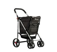 Carro Rolser Basket Polar 4 Ruedas Grandes 2 Giratorias Plegable Negro