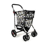 Carro Rolser Basket Sahara 4 Ruedas Grandes 2 Giratorias Plegable - Negro