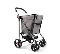 Carro Rolser Basket Tweed 4 Ruedas Grandes 2 Giratorias Plegable Gris