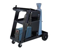 Relaxdays Carro Soldadura, 3 Baldas, Carrito Transporte Bomba Soldar, Accesorio Soldador, hasta 90 kg, 69x40x71cm, Negro